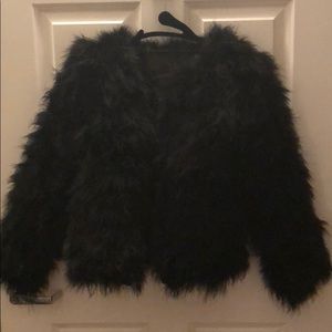 Black Faux Fur Coat